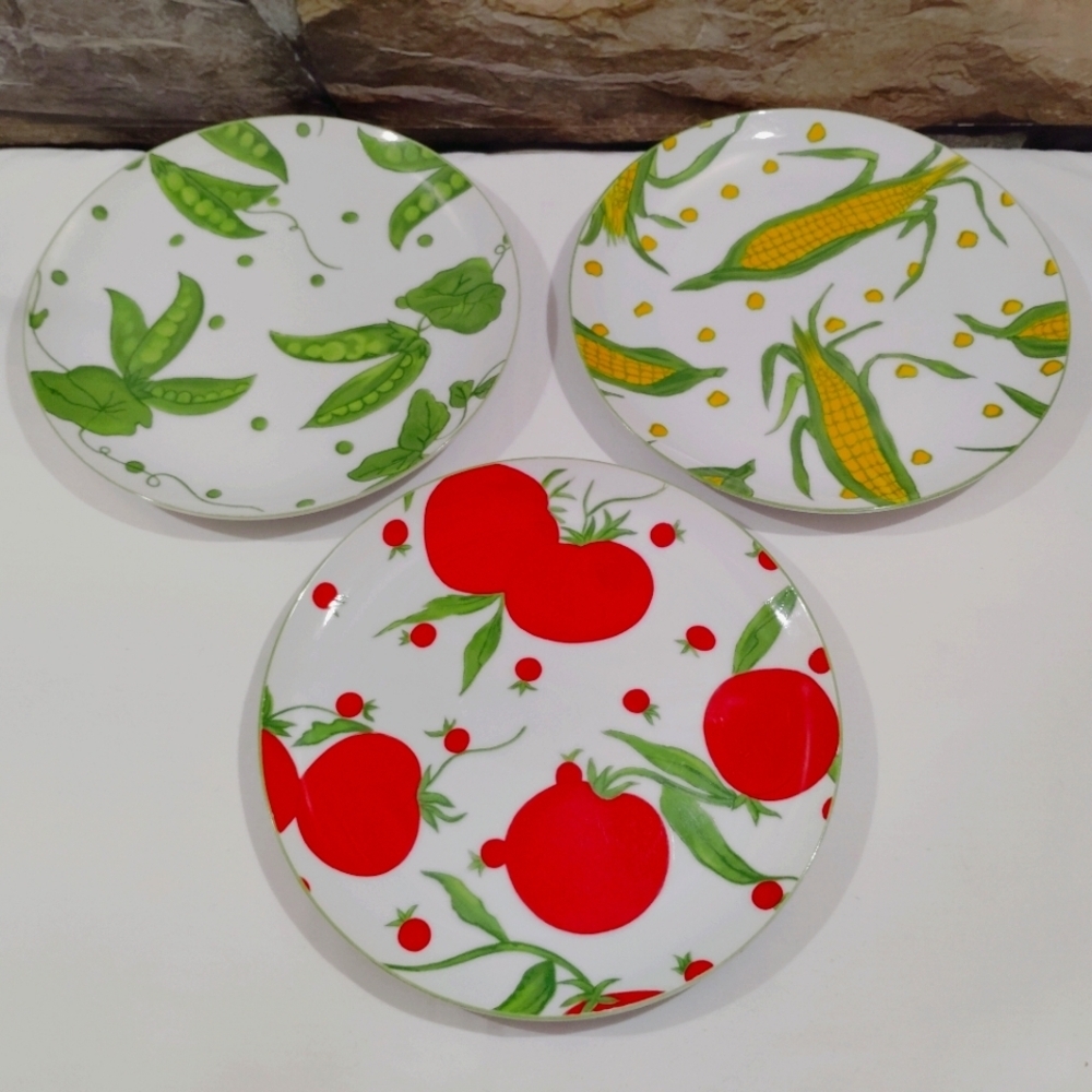 Vintage Franci Taste Setter Vegetable Polkadot Small Dishes Villa Vanilla - Picture 14 of 15